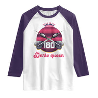 Darts Queen 180 Max Score Raglan Shirt Funny Bullseye Shooter Gift - Wonder Print Shop
