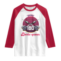 Darts Queen 180 Max Score Raglan Shirt Funny Bullseye Shooter Gift - Wonder Print Shop