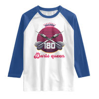 Darts Queen 180 Max Score Raglan Shirt Funny Bullseye Shooter Gift - Wonder Print Shop