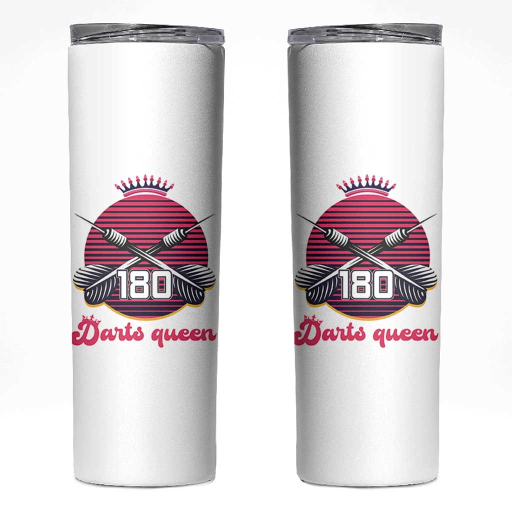 Darts Queen 180 Max Score Skinny Tumbler Funny Bullseye Shooter Gift - Wonder Print Shop