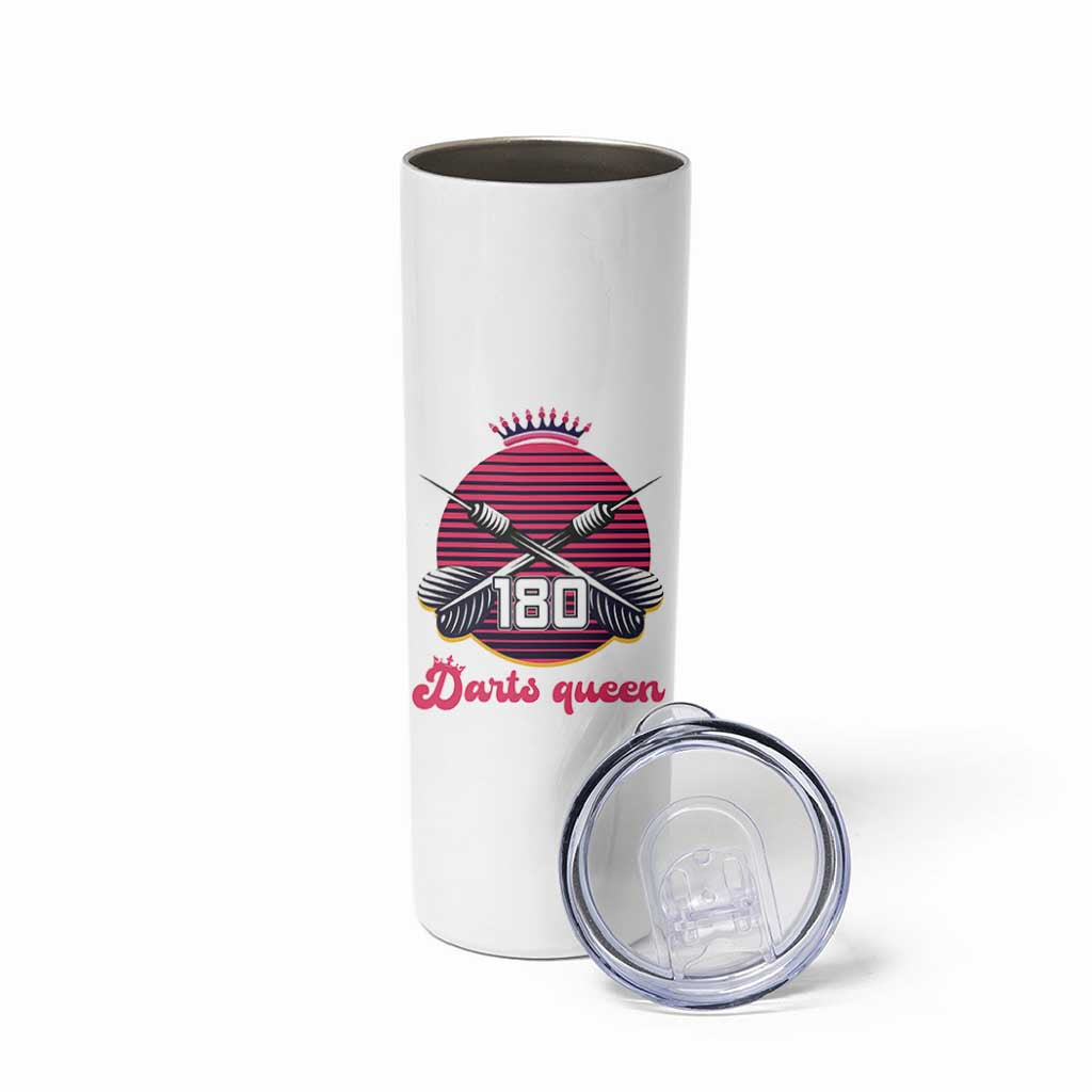 Darts Queen 180 Max Score Skinny Tumbler Funny Bullseye Shooter Gift - Wonder Print Shop