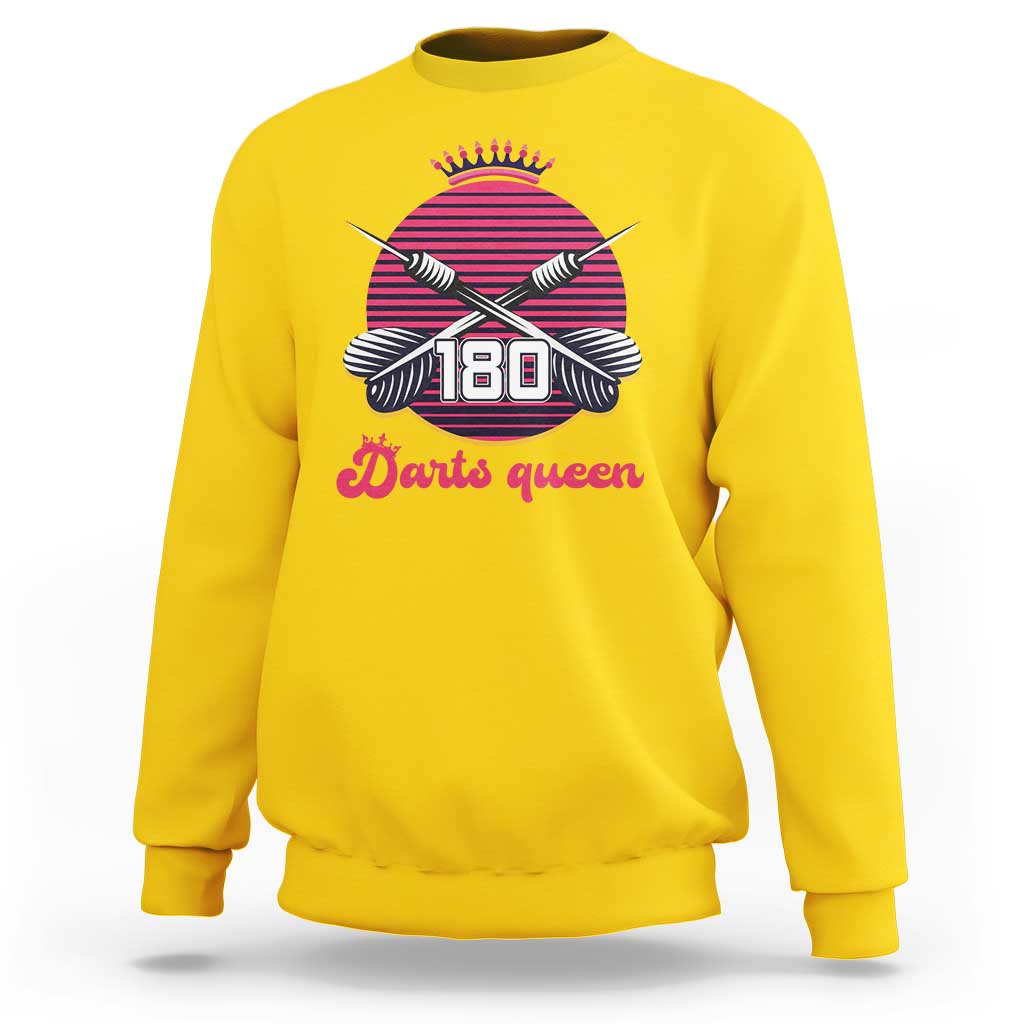 Darts Queen 180 Max Score Sweatshirt Funny Bullseye Shooter Gift - Wonder Print Shop