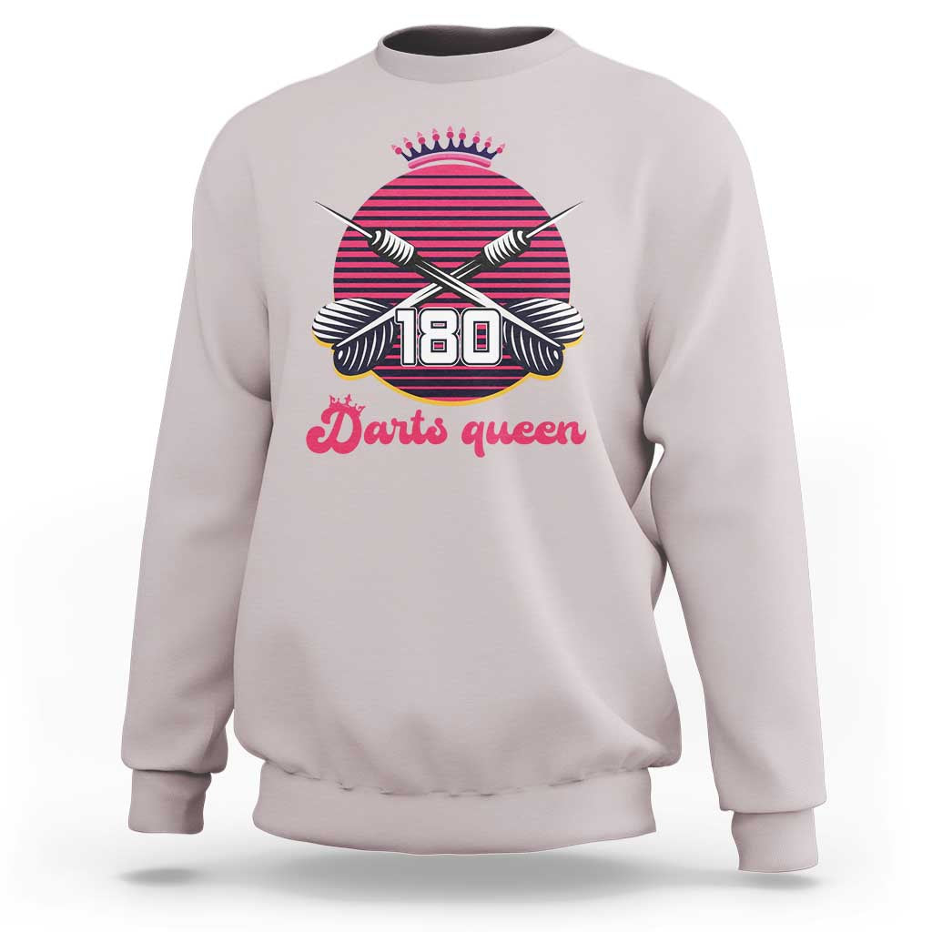 Darts Queen 180 Max Score Sweatshirt Funny Bullseye Shooter Gift - Wonder Print Shop