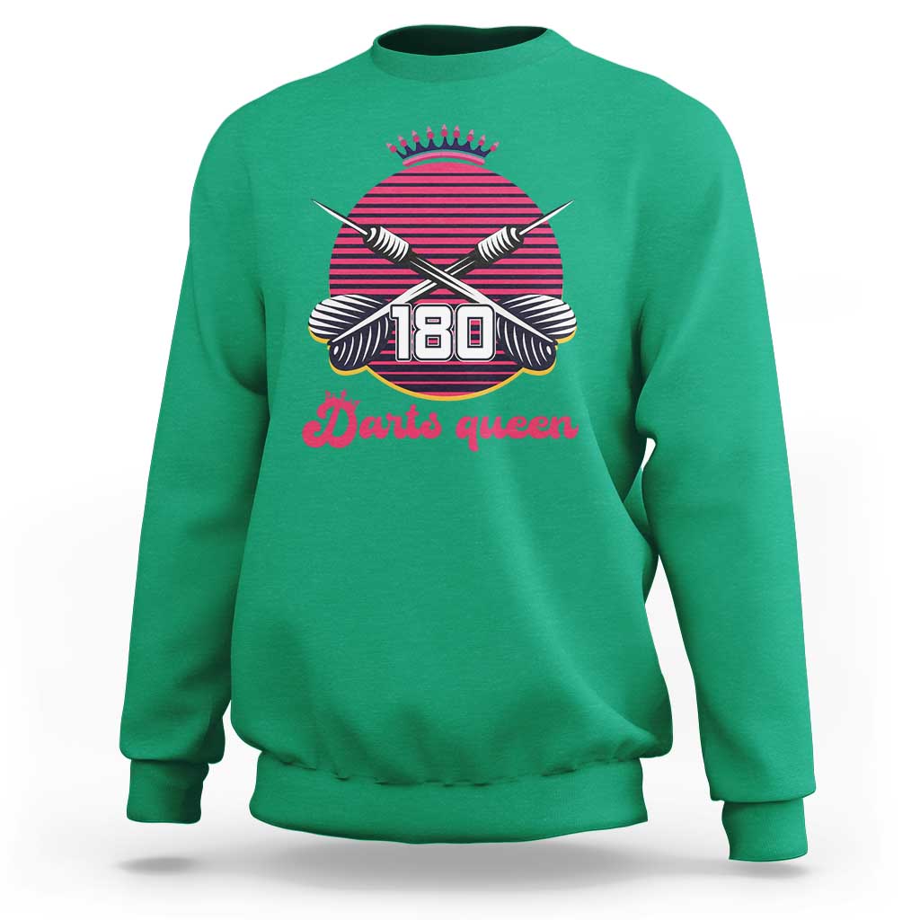 Darts Queen 180 Max Score Sweatshirt Funny Bullseye Shooter Gift - Wonder Print Shop