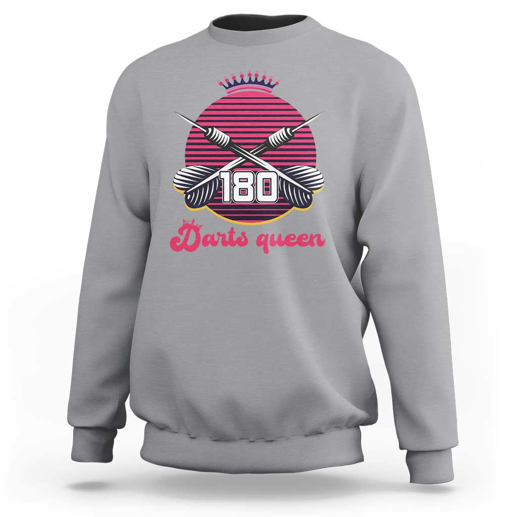Darts Queen 180 Max Score Sweatshirt Funny Bullseye Shooter Gift - Wonder Print Shop