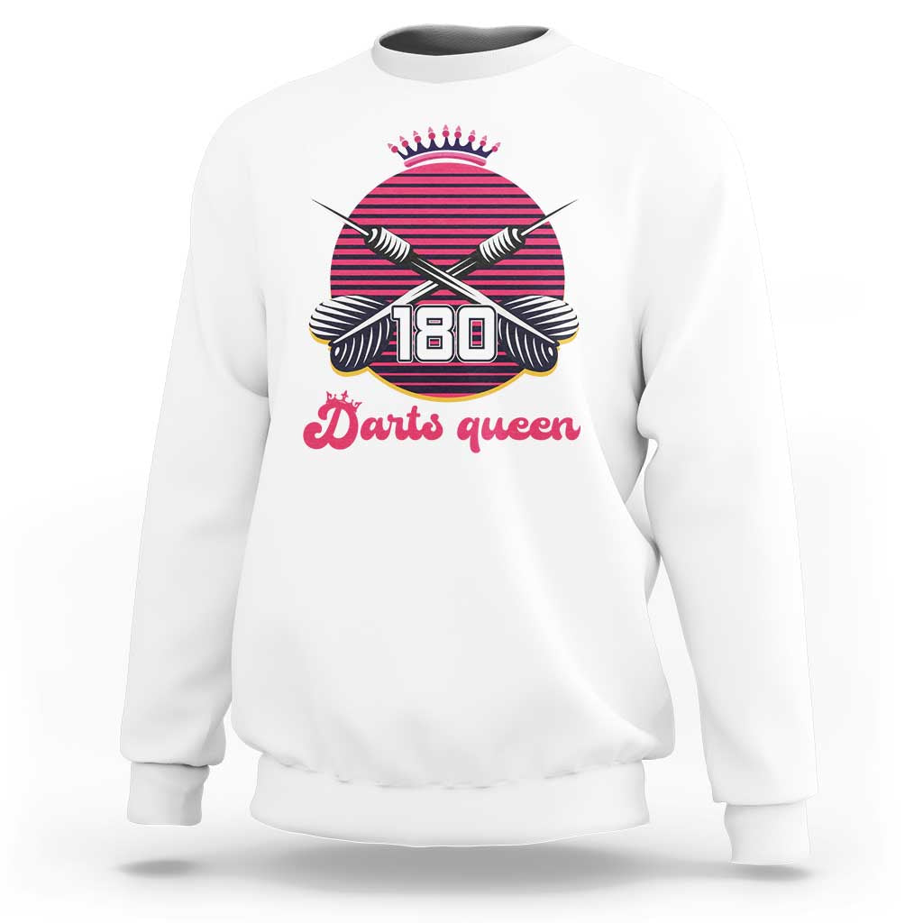 Darts Queen 180 Max Score Sweatshirt Funny Bullseye Shooter Gift - Wonder Print Shop