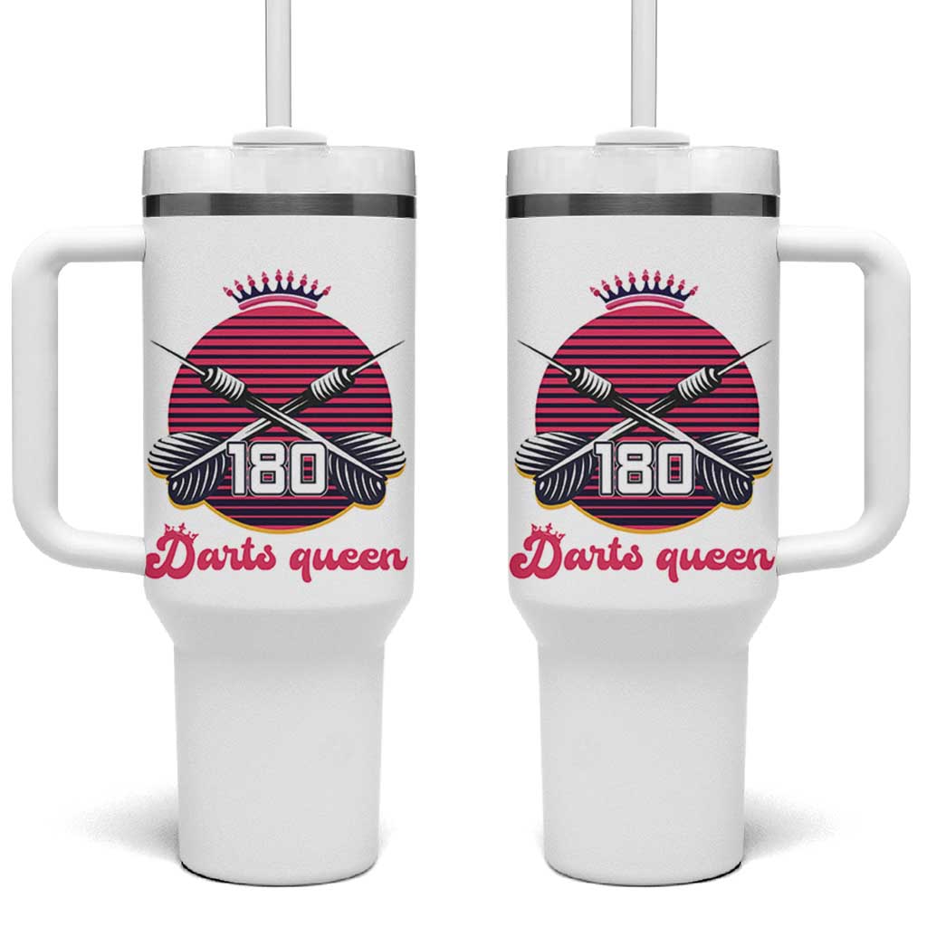 Darts Queen 180 Max Score Tumbler With Handle Funny Bullseye Shooter Gift - Wonder Print Shop