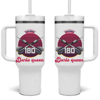 Darts Queen 180 Max Score Tumbler With Handle Funny Bullseye Shooter Gift - Wonder Print Shop