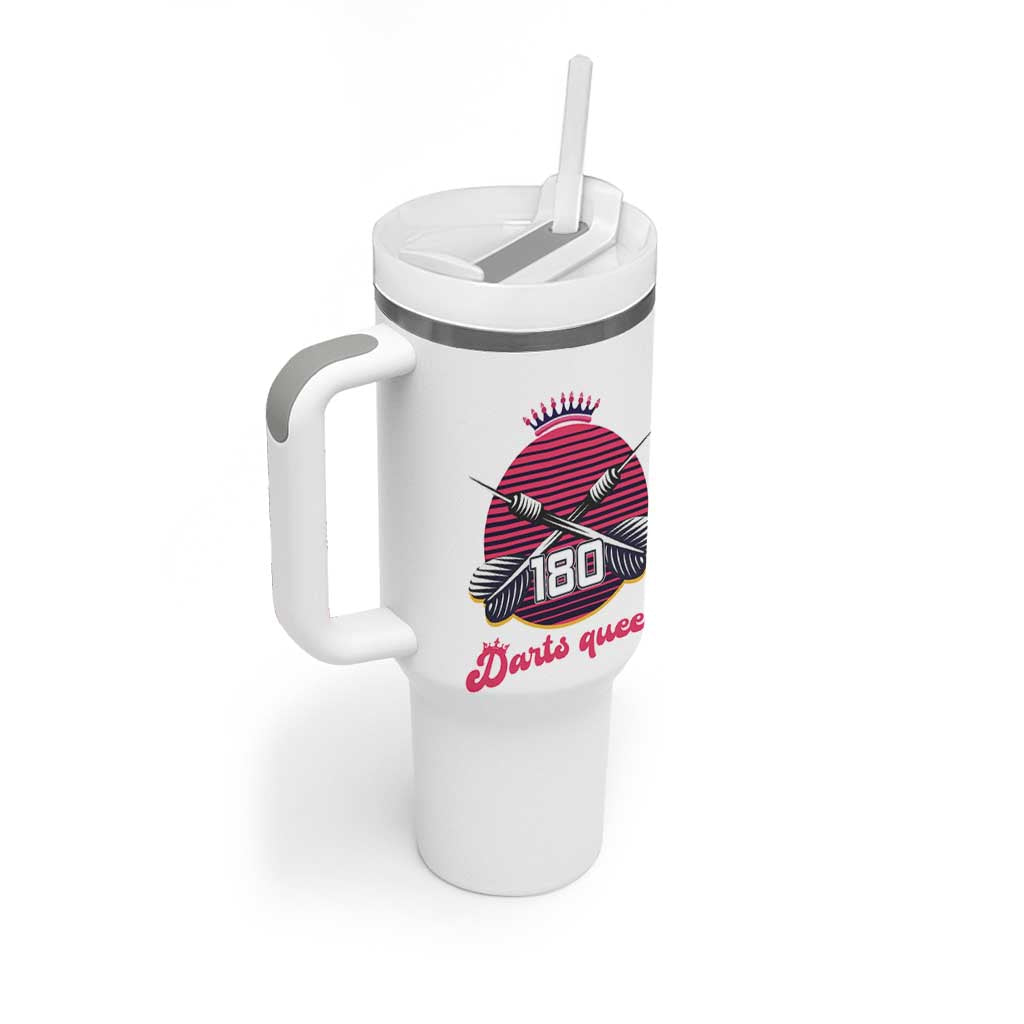 Darts Queen 180 Max Score Tumbler With Handle Funny Bullseye Shooter Gift - Wonder Print Shop