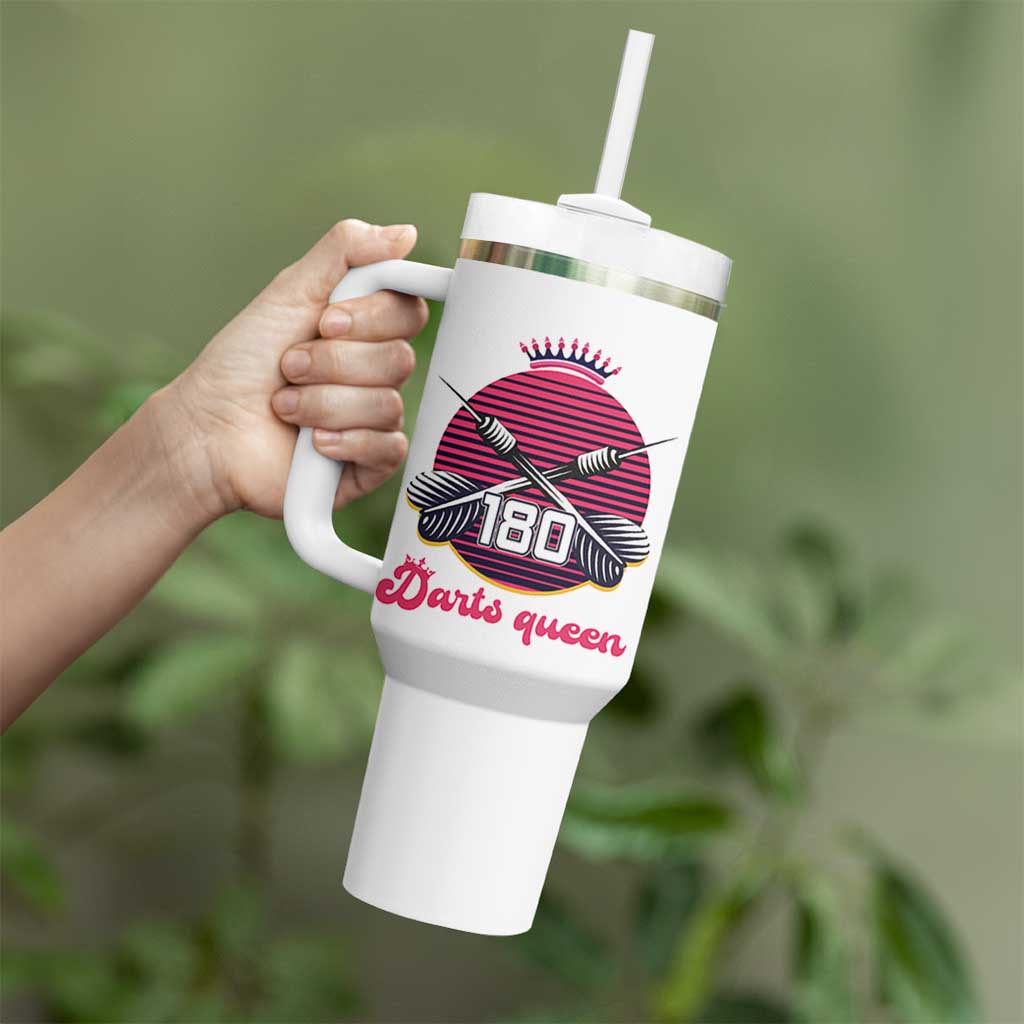 Darts Queen 180 Max Score Tumbler With Handle Funny Bullseye Shooter Gift - Wonder Print Shop