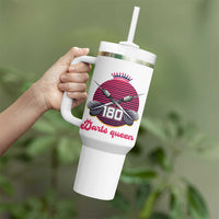 Darts Queen 180 Max Score Tumbler With Handle Funny Bullseye Shooter Gift - Wonder Print Shop