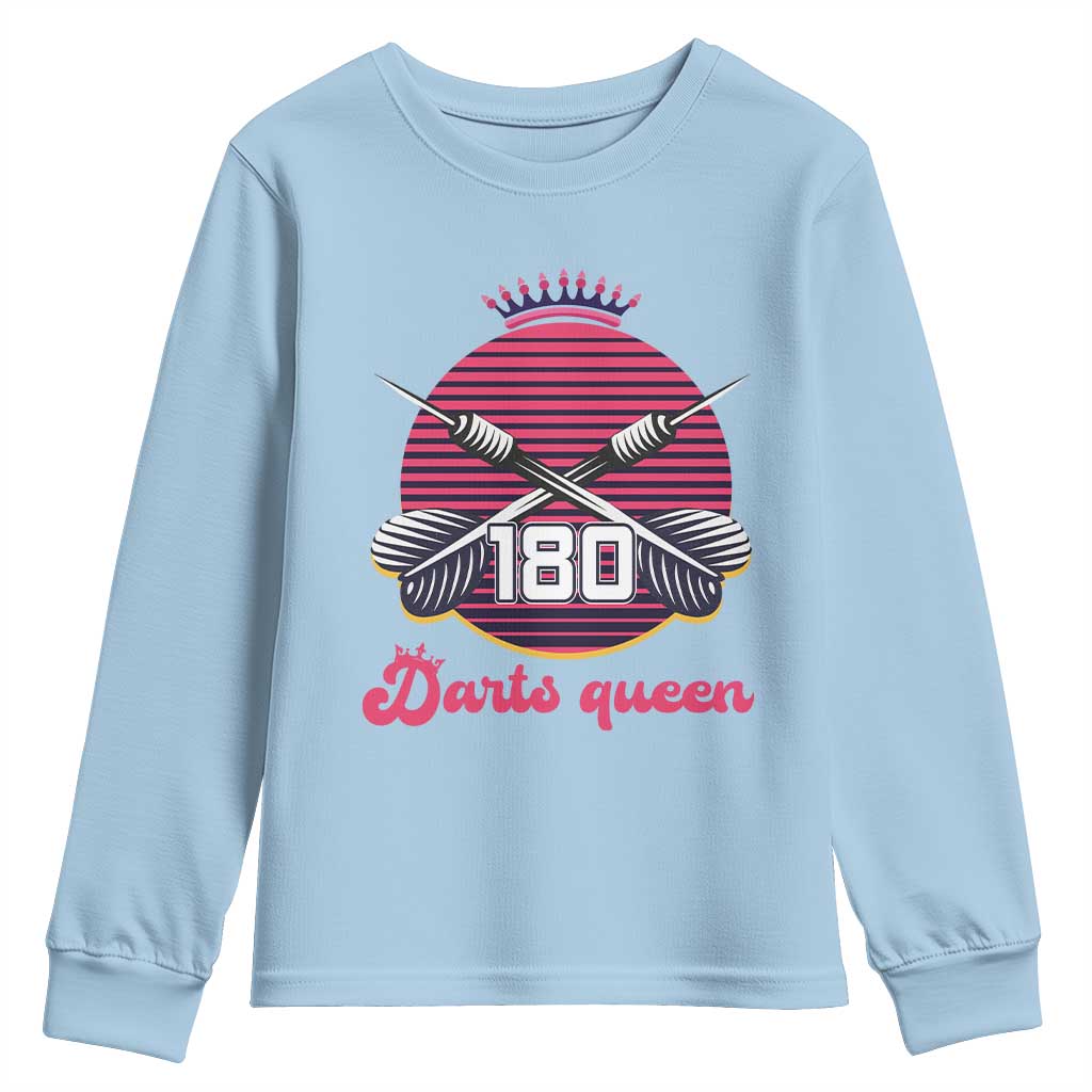 Darts Queen 180 Max Score Youth Sweatshirt Funny Bullseye Shooter Gift - Wonder Print Shop