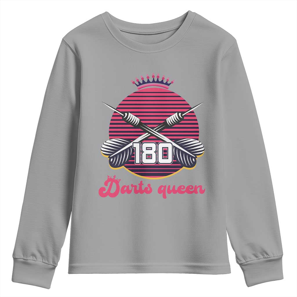 Darts Queen 180 Max Score Youth Sweatshirt Funny Bullseye Shooter Gift - Wonder Print Shop