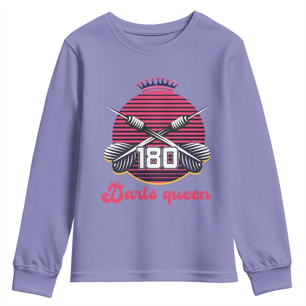 Darts Queen 180 Max Score Youth Sweatshirt Funny Bullseye Shooter Gift - Wonder Print Shop