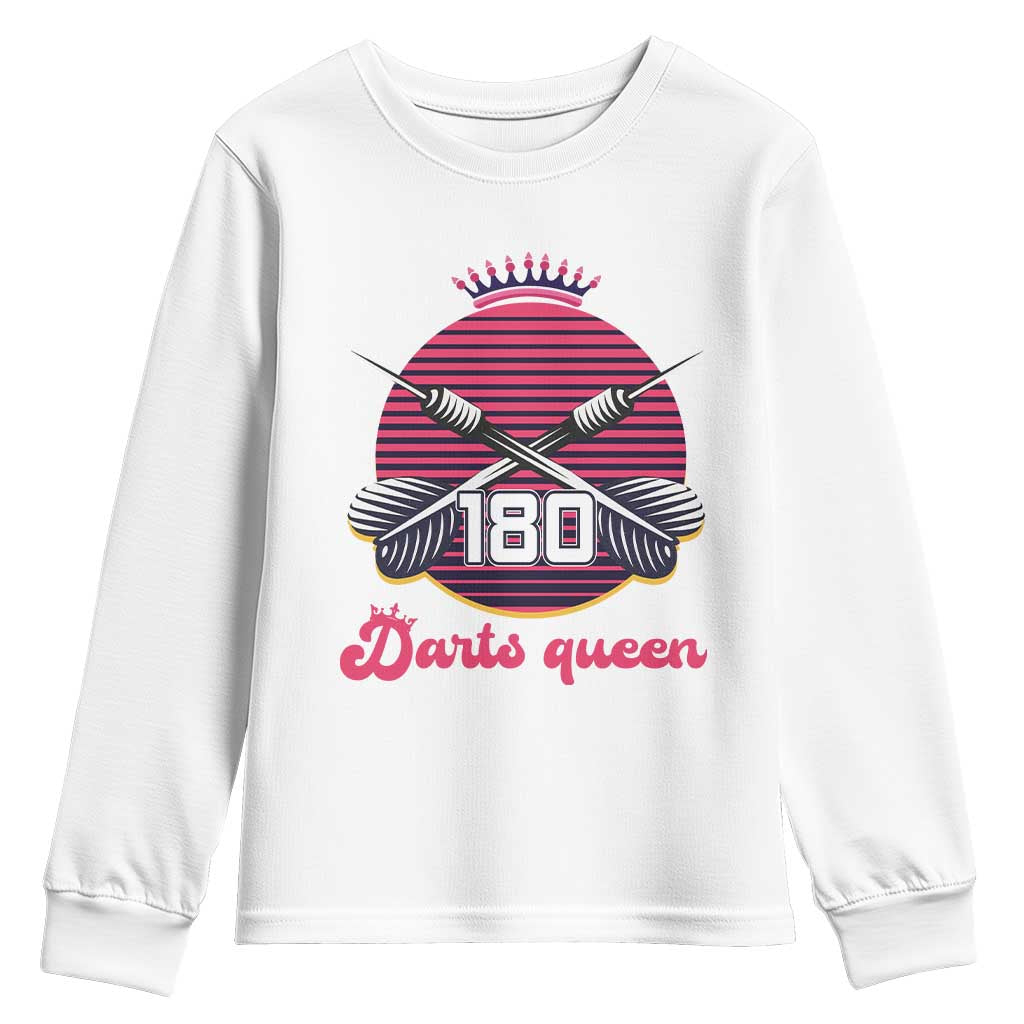 Darts Queen 180 Max Score Youth Sweatshirt Funny Bullseye Shooter Gift - Wonder Print Shop