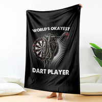 World's Okayest Dart Player Throw Blanket Funny Bullseye Shooter Gift - Wonder Print Shop