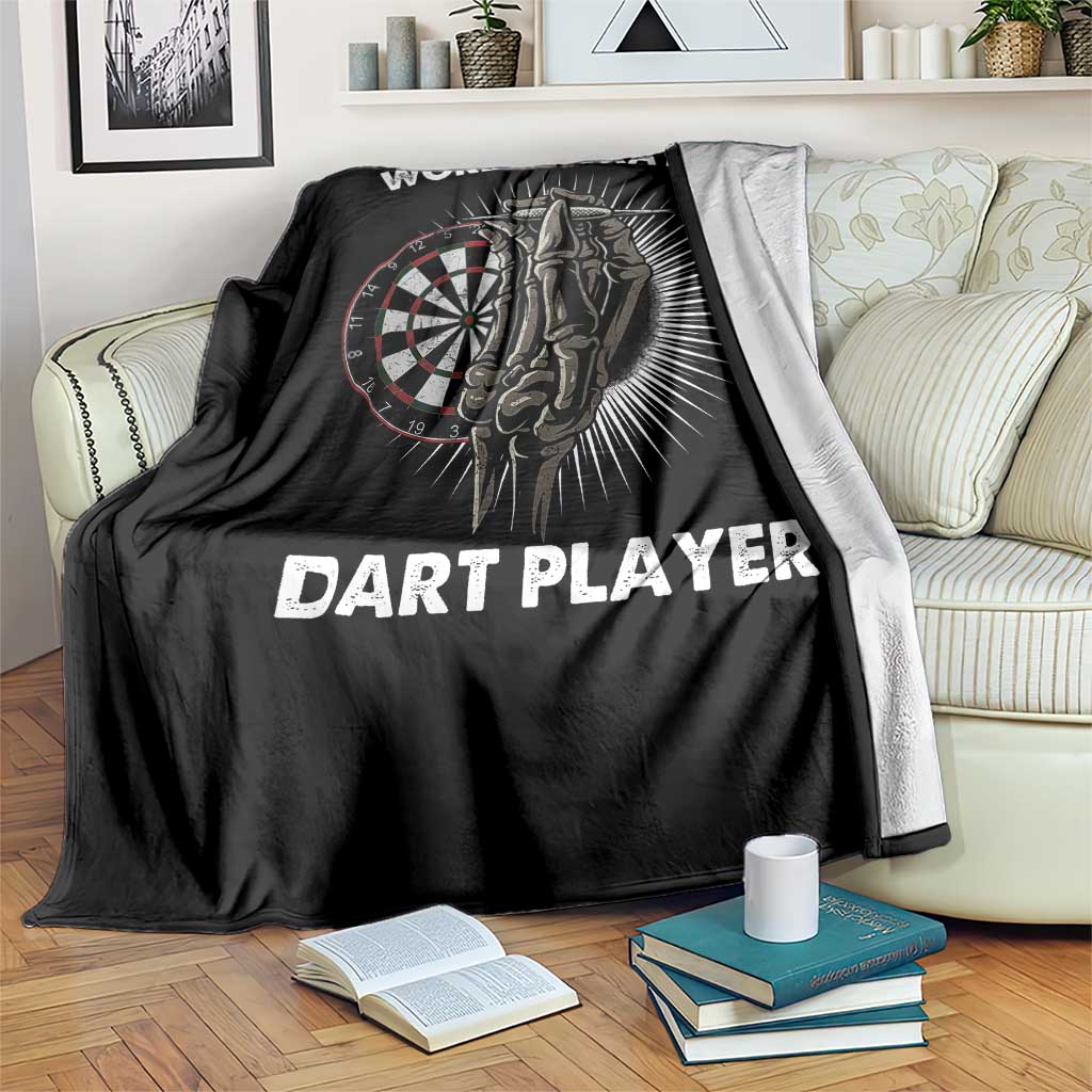 World's Okayest Dart Player Throw Blanket Funny Bullseye Shooter Gift - Wonder Print Shop