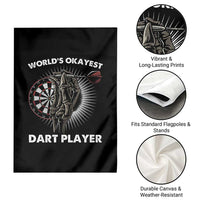 World's Okayest Dart Player Garden Flag Funny Bullseye Shooter Gift - Wonder Print Shop