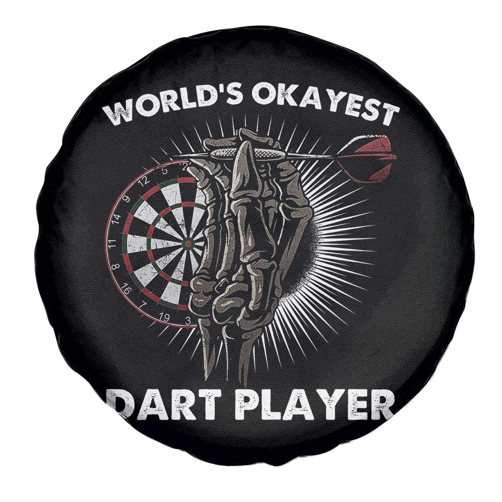 World's Okayest Dart Player Spare Tire Cover Funny Bullseye Shooter Gift - Wonder Print Shop