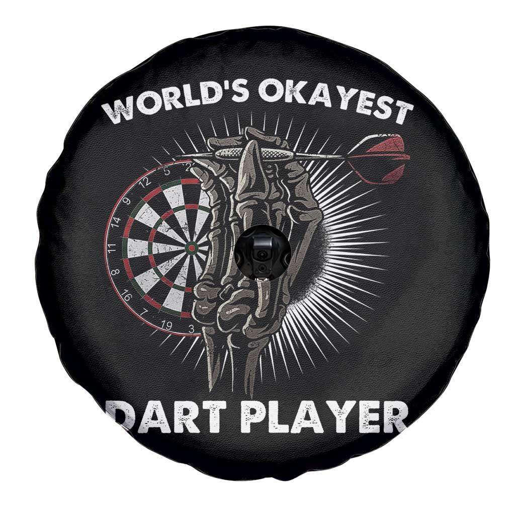 World's Okayest Dart Player Spare Tire Cover Funny Bullseye Shooter Gift - Wonder Print Shop