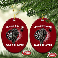 World's Okayest Dart Player Ceramic Ornament Funny Bullseye Shooter Gift - Wonder Print Shop