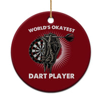 World's Okayest Dart Player Ceramic Ornament Funny Bullseye Shooter Gift - Wonder Print Shop