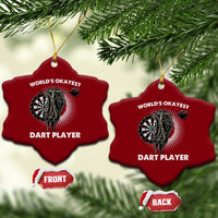 World's Okayest Dart Player Ceramic Ornament Funny Bullseye Shooter Gift - Wonder Print Shop