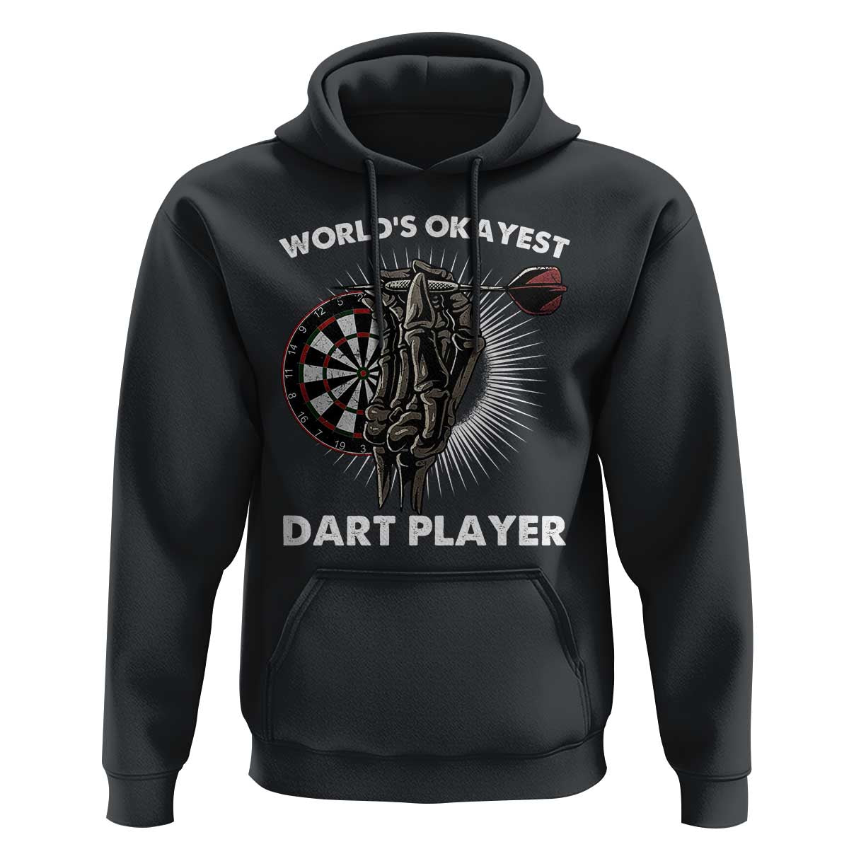 World's Okayest Dart Player Hoodie Funny Bullseye Shooter Gift - Wonder Print Shop
