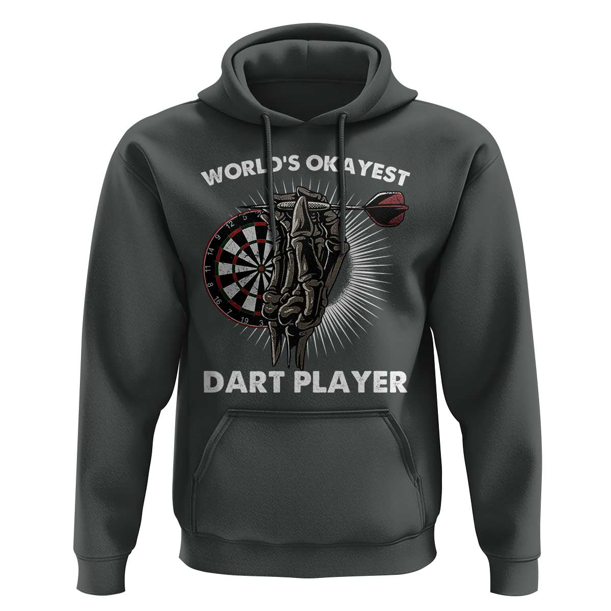 World's Okayest Dart Player Hoodie Funny Bullseye Shooter Gift - Wonder Print Shop