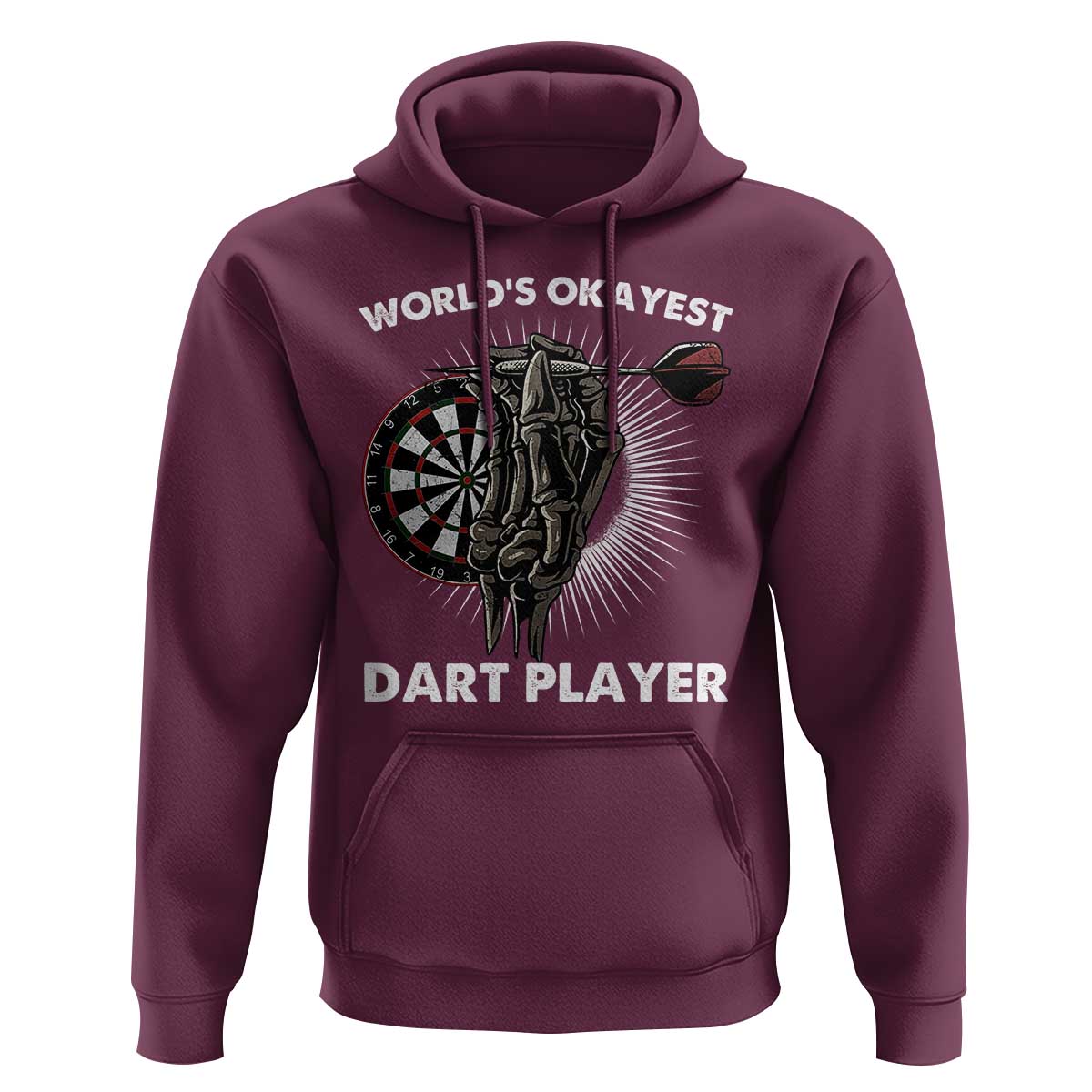 World's Okayest Dart Player Hoodie Funny Bullseye Shooter Gift - Wonder Print Shop