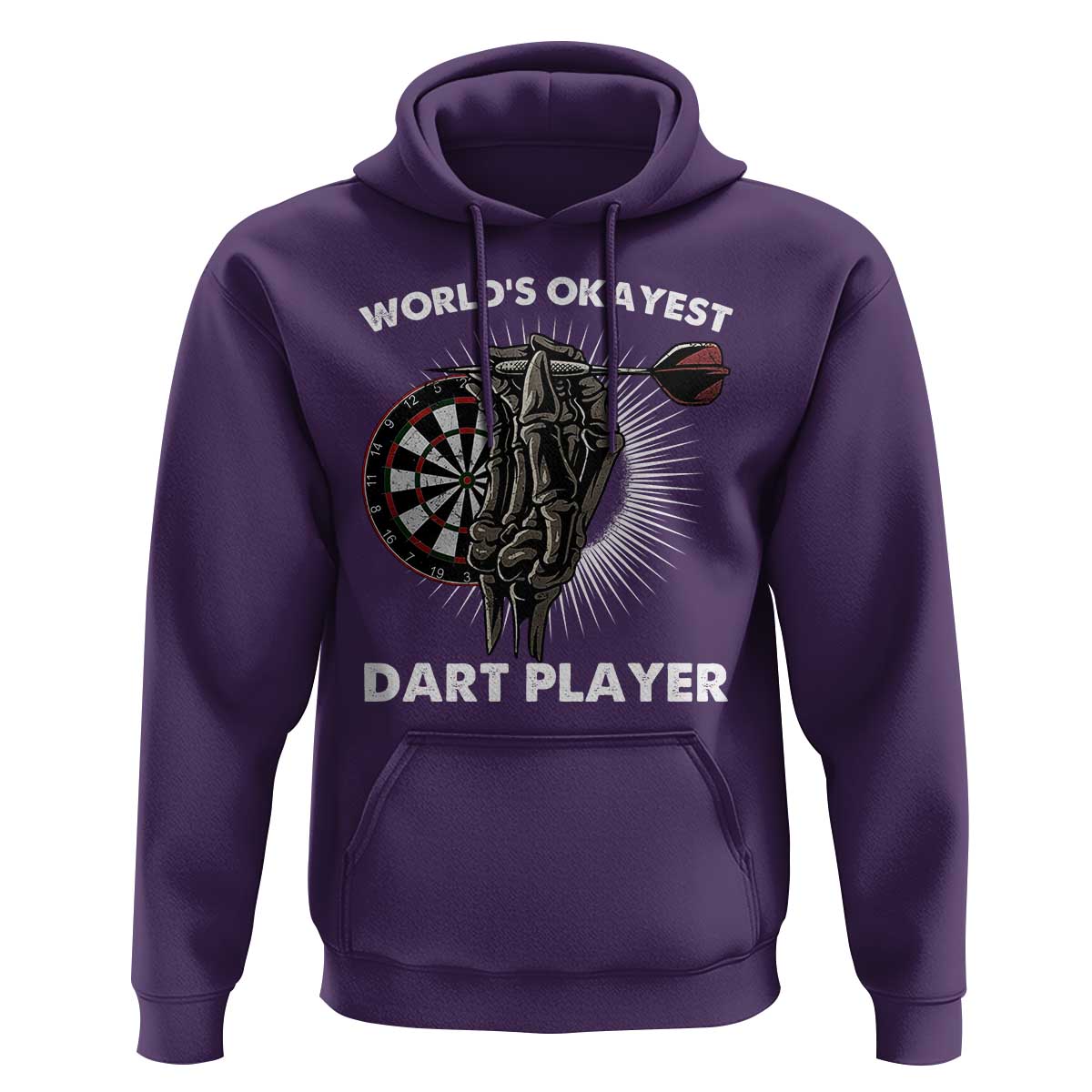 World's Okayest Dart Player Hoodie Funny Bullseye Shooter Gift - Wonder Print Shop