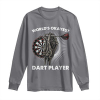 World's Okayest Dart Player Long Sleeve Shirt Funny Bullseye Shooter Gift - Wonder Print Shop