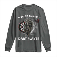 World's Okayest Dart Player Long Sleeve Shirt Funny Bullseye Shooter Gift - Wonder Print Shop