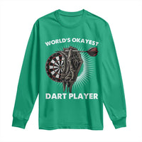 World's Okayest Dart Player Long Sleeve Shirt Funny Bullseye Shooter Gift - Wonder Print Shop