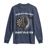 World's Okayest Dart Player Long Sleeve Shirt Funny Bullseye Shooter Gift - Wonder Print Shop