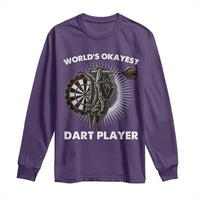 World's Okayest Dart Player Long Sleeve Shirt Funny Bullseye Shooter Gift - Wonder Print Shop
