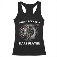 World's Okayest Dart Player Racerback Tank Top Funny Bullseye Shooter Gift - Wonder Print Shop