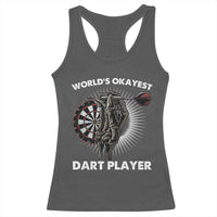 World's Okayest Dart Player Racerback Tank Top Funny Bullseye Shooter Gift - Wonder Print Shop
