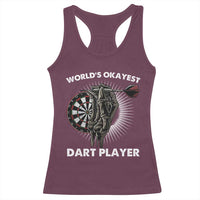 World's Okayest Dart Player Racerback Tank Top Funny Bullseye Shooter Gift - Wonder Print Shop