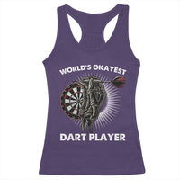 World's Okayest Dart Player Racerback Tank Top Funny Bullseye Shooter Gift - Wonder Print Shop