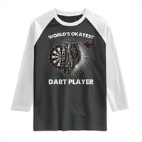 World's Okayest Dart Player Raglan Shirt Funny Bullseye Shooter Gift - Wonder Print Shop