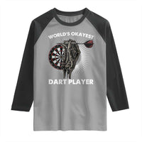 World's Okayest Dart Player Raglan Shirt Funny Bullseye Shooter Gift - Wonder Print Shop
