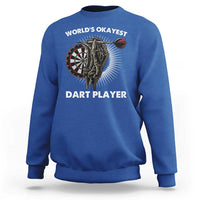 World's Okayest Dart Player Sweatshirt Funny Bullseye Shooter Gift - Wonder Print Shop