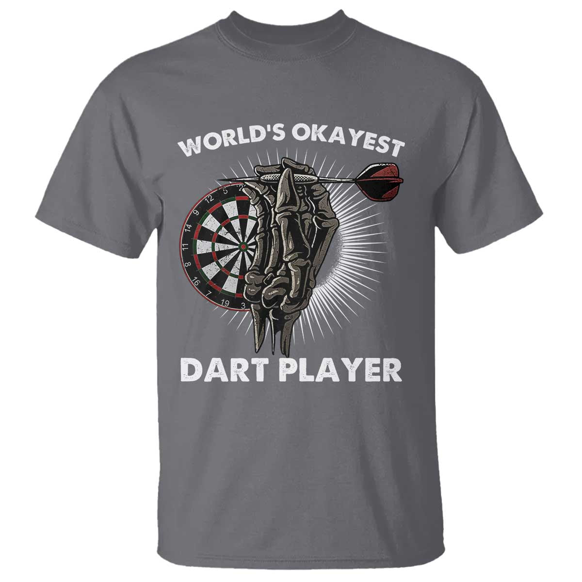 World's Okayest Dart Player T Shirt Funny Bullseye Shooter Gift - Wonder Print Shop