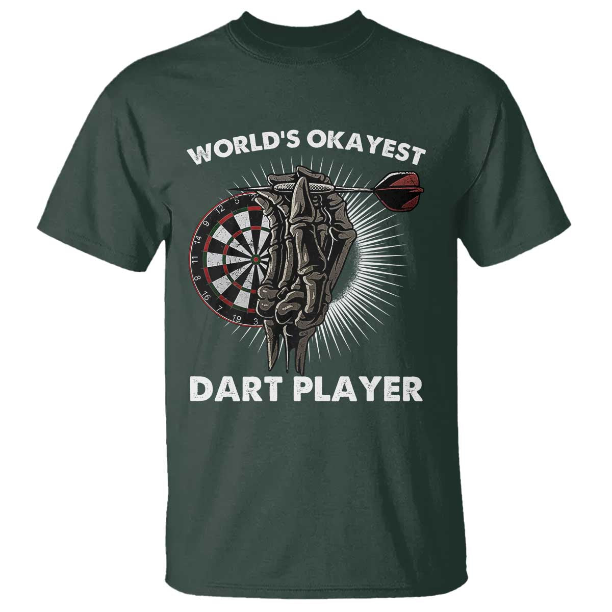 World's Okayest Dart Player T Shirt Funny Bullseye Shooter Gift - Wonder Print Shop
