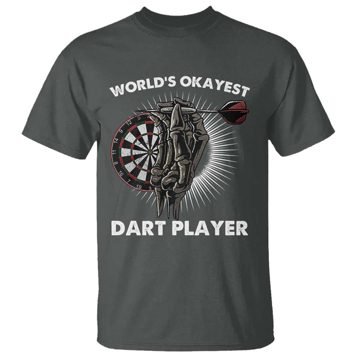 World's Okayest Dart Player T Shirt Funny Bullseye Shooter Gift - Wonder Print Shop