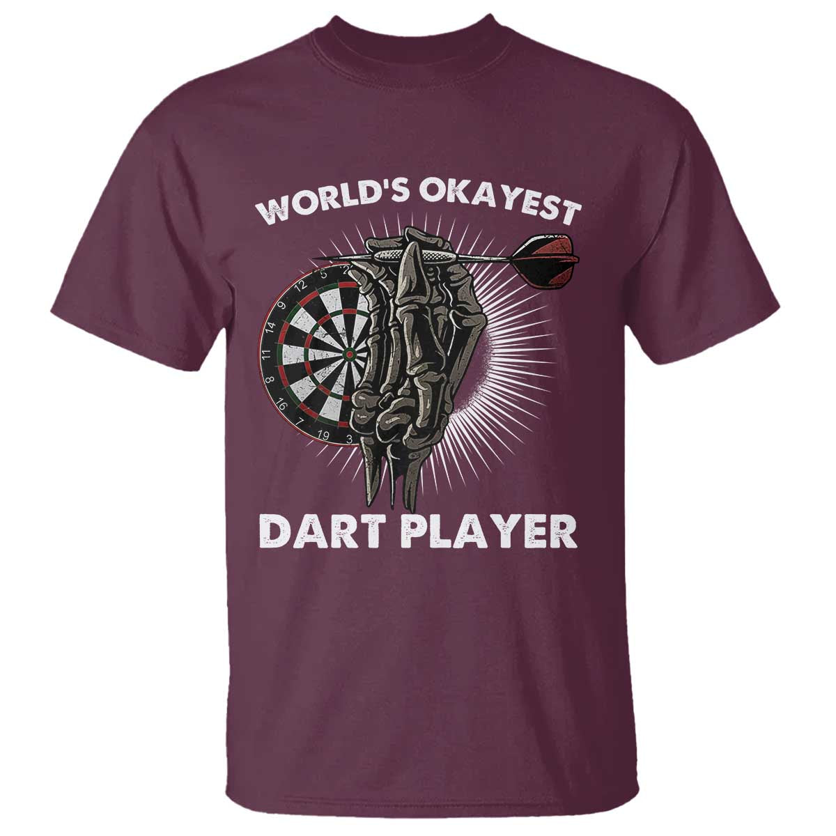 World's Okayest Dart Player T Shirt Funny Bullseye Shooter Gift - Wonder Print Shop