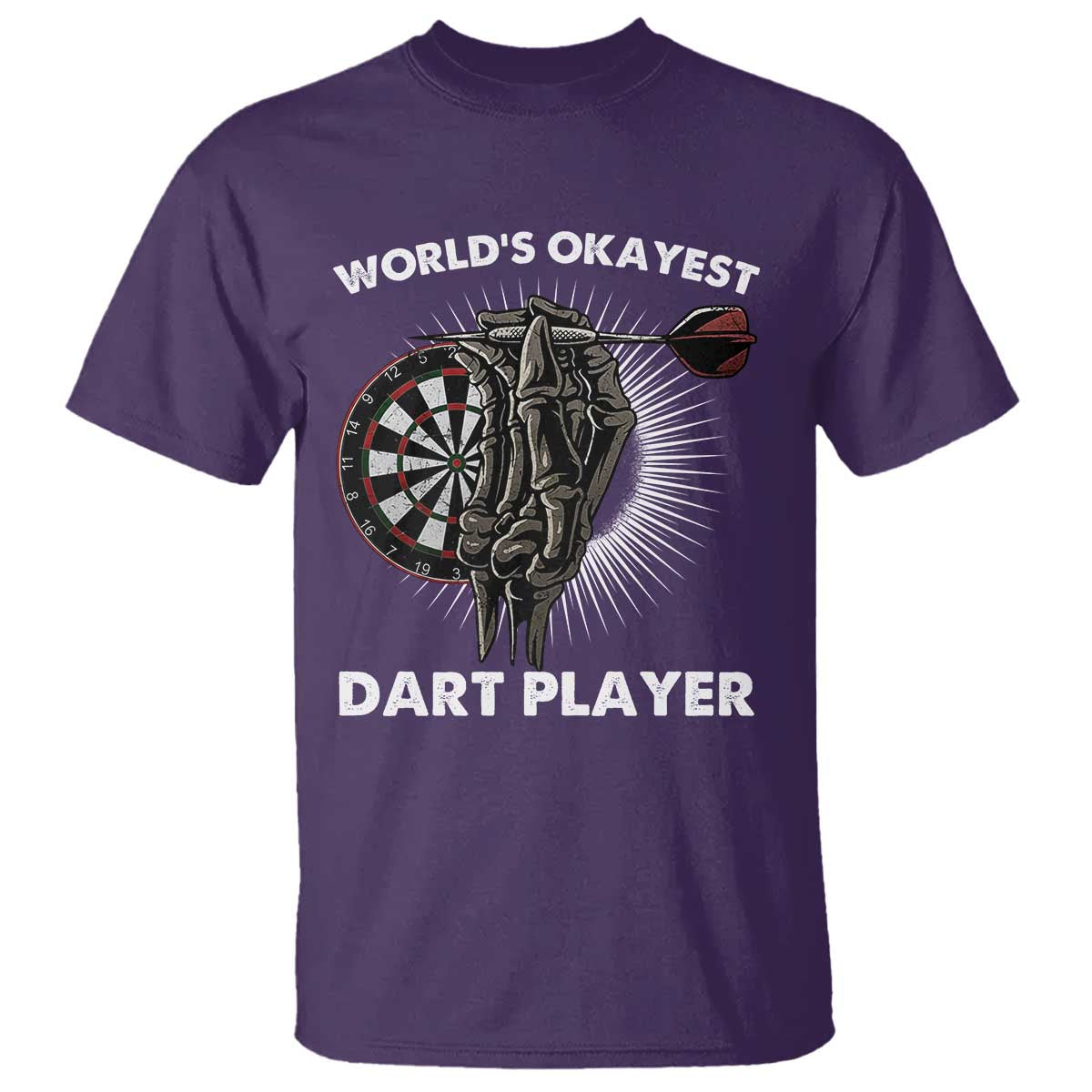 World's Okayest Dart Player T Shirt Funny Bullseye Shooter Gift - Wonder Print Shop