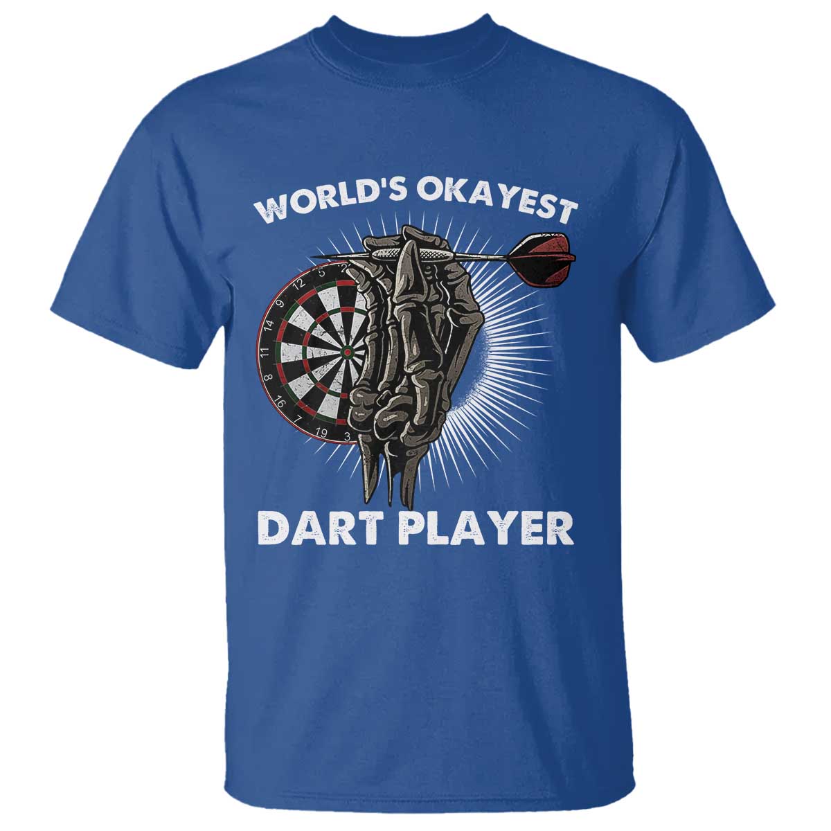 World's Okayest Dart Player T Shirt Funny Bullseye Shooter Gift - Wonder Print Shop