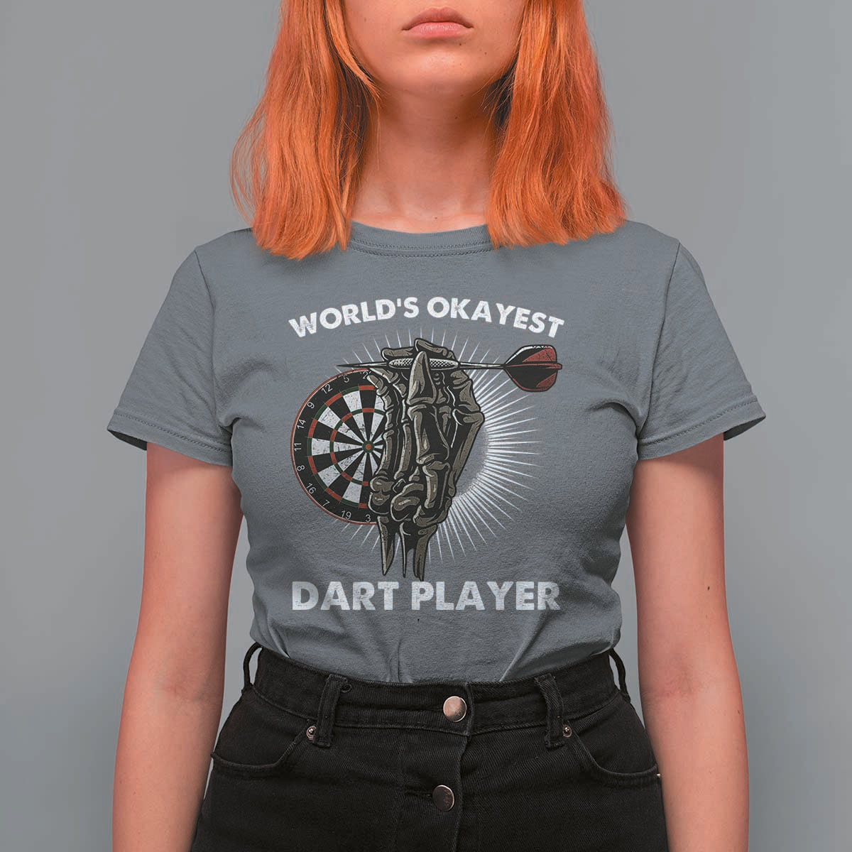World's Okayest Dart Player T Shirt For Women Funny Bullseye Shooter Gift - Wonder Print Shop